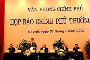 Phiên họp thường kỳ Chính phủ đầu tháng 3/2009