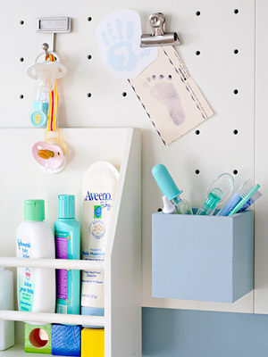 changing table storage close up